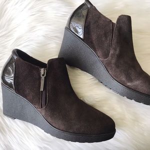 Donald Pliner Brown Wedge Booties